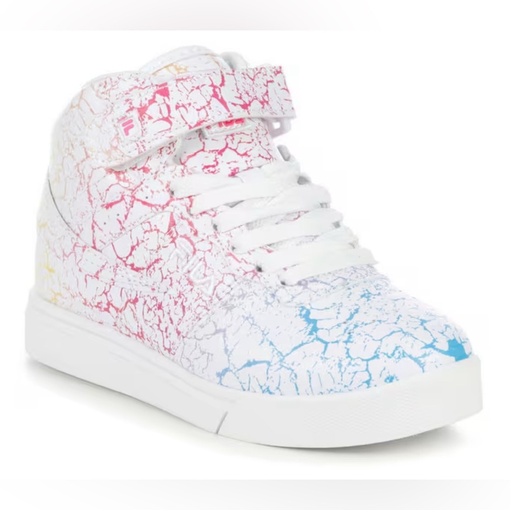 GIRLS' FILA LITTLE KID & BIG KID VULC 13 CRACKLE FLAG HIGH-TOP SNEAKERS